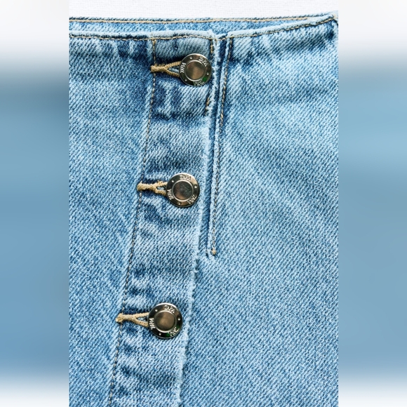 ZARA CROSSOVER Z1975 DENIM MIDI SKIRT - Picture 6 of 7
